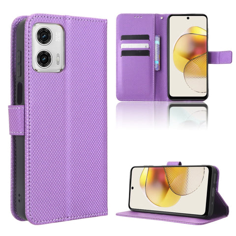 Diamond Texture Leather Phone Case, For Motorola Moto G 5G 2023, For Motorola Moto G52J 5G