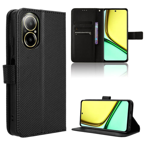 Diamond Texture Leather Phone Case, For Realme 14 Pro 5G, For Realme C75 4G, For Realme GT 7 Pro 5G, For Realme 13+ 5G Global, For Realme 13 Pro 5G / 13 Pro+ 5G, For Realme GT 6 / GT 6T / GT Neo6, For Realme C63 4G / C61 4G / Narzo N63 4G              ...