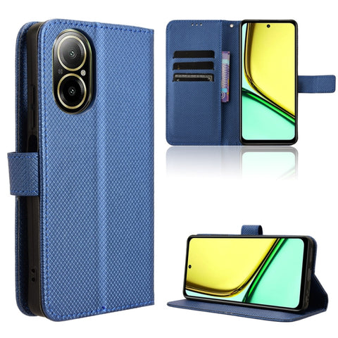 Diamond Texture Leather Phone Case, For Realme 14 Pro 5G, For Realme C75 4G, For Realme GT 7 Pro 5G, For Realme 13+ 5G Global, For Realme 13 Pro 5G / 13 Pro+ 5G, For Realme GT 6 / GT 6T / GT Neo6, For Realme C63 4G / C61 4G / Narzo N63 4G              ...