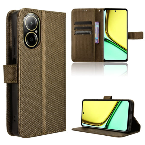 Diamond Texture Leather Phone Case, For Realme 14 Pro 5G, For Realme C75 4G, For Realme GT 7 Pro 5G, For Realme 13+ 5G Global, For Realme 13 Pro 5G / 13 Pro+ 5G, For Realme GT 6 / GT 6T / GT Neo6, For Realme C63 4G / C61 4G / Narzo N63 4G              ...