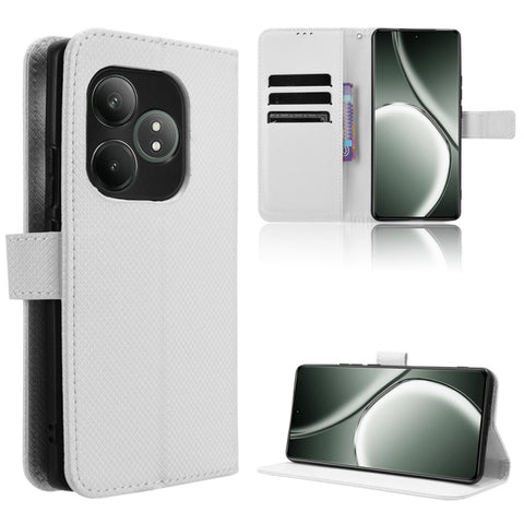 Diamond Texture Leather Phone Case, For Realme 14 Pro 5G, For Realme C75 4G, For Realme GT 7 Pro 5G, For Realme 13+ 5G Global, For Realme 13 Pro 5G / 13 Pro+ 5G, For Realme GT 6 / GT 6T / GT Neo6, For Realme C63 4G / C61 4G / Narzo N63 4G              ...