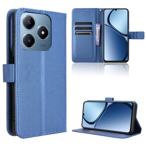 Diamond Texture Leather Phone Case, For Realme 14 Pro 5G, For Realme C75 4G, For Realme GT 7 Pro 5G, For Realme 13+ 5G Global, For Realme 13 Pro 5G / 13 Pro+ 5G, For Realme GT 6 / GT 6T / GT Neo6, For Realme C63 4G / C61 4G / Narzo N63 4G              ...