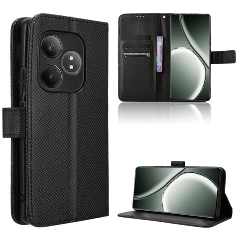 Diamond Texture Leather Phone Case, For Realme 14 Pro 5G, For Realme C75 4G, For Realme GT 7 Pro 5G, For Realme 13+ 5G Global, For Realme 13 Pro 5G / 13 Pro+ 5G, For Realme GT 6 / GT 6T / GT Neo6, For Realme C63 4G / C61 4G / Narzo N63 4G              ...