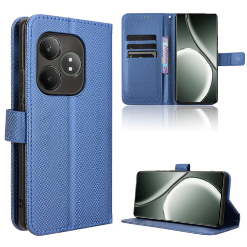 Diamond Texture Leather Phone Case, For Realme 14 Pro 5G, For Realme C75 4G, For Realme GT 7 Pro 5G, For Realme 13+ 5G Global, For Realme 13 Pro 5G / 13 Pro+ 5G, For Realme GT 6 / GT 6T / GT Neo6, For Realme C63 4G / C61 4G / Narzo N63 4G              ...