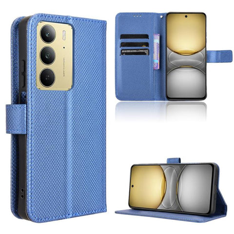 Diamond Texture Leather Phone Case, For Realme 14 Pro 5G, For Realme C75 4G, For Realme GT 7 Pro 5G, For Realme 13+ 5G Global, For Realme 13 Pro 5G / 13 Pro+ 5G, For Realme GT 6 / GT 6T / GT Neo6, For Realme C63 4G / C61 4G / Narzo N63 4G              ...