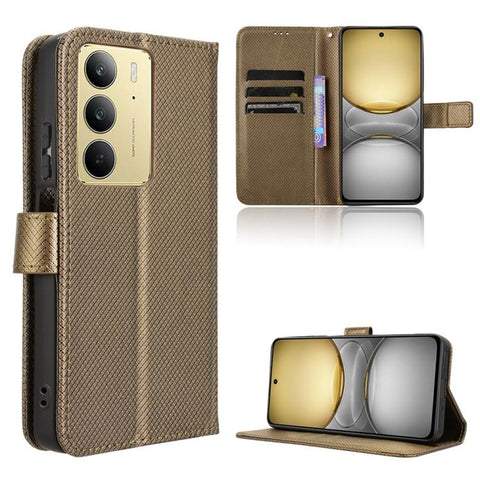 Diamond Texture Leather Phone Case, For Realme 14 Pro 5G, For Realme C75 4G, For Realme GT 7 Pro 5G, For Realme 13+ 5G Global, For Realme 13 Pro 5G / 13 Pro+ 5G, For Realme GT 6 / GT 6T / GT Neo6, For Realme C63 4G / C61 4G / Narzo N63 4G              ...