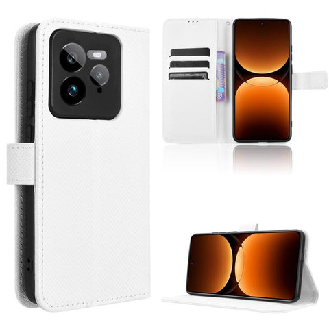 Diamond Texture Leather Phone Case, For Realme 14 Pro 5G, For Realme C75 4G, For Realme GT 7 Pro 5G, For Realme 13+ 5G Global, For Realme 13 Pro 5G / 13 Pro+ 5G, For Realme GT 6 / GT 6T / GT Neo6, For Realme C63 4G / C61 4G / Narzo N63 4G              ...