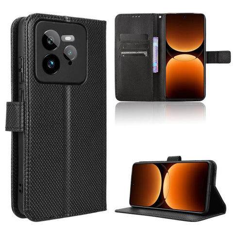 Diamond Texture Leather Phone Case, For Realme 14 Pro 5G, For Realme C75 4G, For Realme GT 7 Pro 5G, For Realme 13+ 5G Global, For Realme 13 Pro 5G / 13 Pro+ 5G, For Realme GT 6 / GT 6T / GT Neo6, For Realme C63 4G / C61 4G / Narzo N63 4G              ...