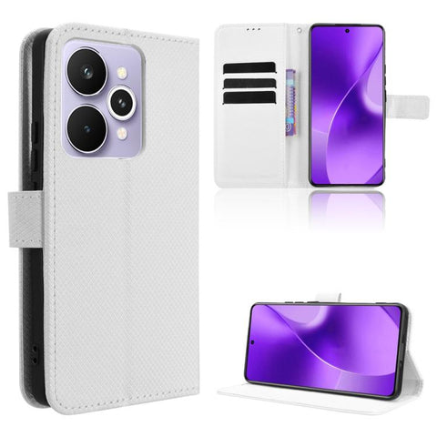 Diamond Texture Leather Phone Case, For Realme P4x 5G, For Realme 15x 5G India / C85 5G, For Realme C85 Pro 4G, For Realme P4 Pro 5G, For Realme P4 5G, For Realme 15T 5G, For Realme C71 4G India / Note 70T 4G, For Realme 15 5G / 15 Pro 5G              ...