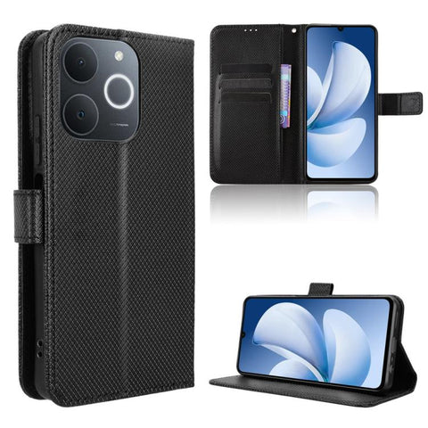 Diamond Texture Leather Phone Case, For Realme P4x 5G, For Realme 15x 5G India / C85 5G, For Realme C85 Pro 4G, For Realme P4 Pro 5G, For Realme P4 5G, For Realme 15T 5G, For Realme C71 4G India / Note 70T 4G, For Realme 15 5G / 15 Pro 5G              ...
