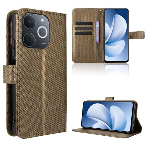 Diamond Texture Leather Phone Case, For Realme P4x 5G, For Realme 15x 5G India / C85 5G, For Realme C85 Pro 4G, For Realme P4 Pro 5G, For Realme P4 5G, For Realme 15T 5G, For Realme C71 4G India / Note 70T 4G, For Realme 15 5G / 15 Pro 5G              ...