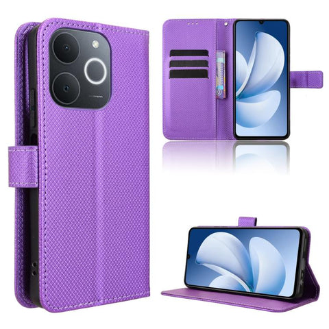 Diamond Texture Leather Phone Case, For Realme P4x 5G, For Realme 15x 5G India / C85 5G, For Realme C85 Pro 4G, For Realme P4 Pro 5G, For Realme P4 5G, For Realme 15T 5G, For Realme C71 4G India / Note 70T 4G, For Realme 15 5G / 15 Pro 5G              ...