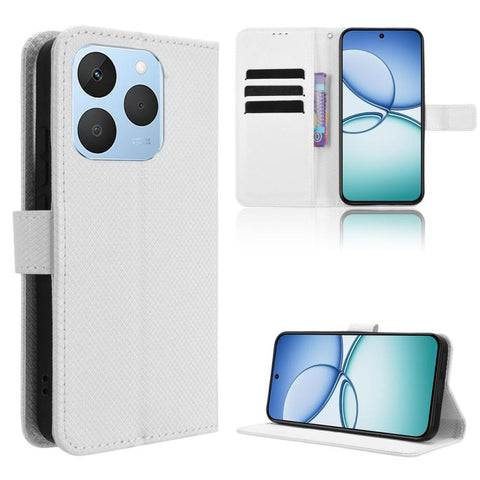 Diamond Texture Leather Phone Case, For Realme P4x 5G, For Realme 15x 5G India / C85 5G, For Realme C85 Pro 4G, For Realme P4 Pro 5G, For Realme P4 5G, For Realme 15T 5G, For Realme C71 4G India / Note 70T 4G, For Realme 15 5G / 15 Pro 5G              ...