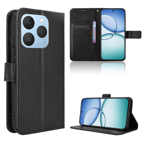 Diamond Texture Leather Phone Case, For Realme P4x 5G, For Realme 15x 5G India / C85 5G, For Realme C85 Pro 4G, For Realme P4 Pro 5G, For Realme P4 5G, For Realme 15T 5G, For Realme C71 4G India / Note 70T 4G, For Realme 15 5G / 15 Pro 5G              ...