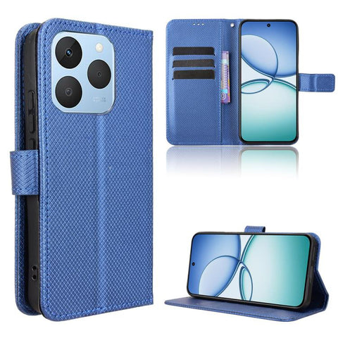 Diamond Texture Leather Phone Case, For Realme P4x 5G, For Realme 15x 5G India / C85 5G, For Realme C85 Pro 4G, For Realme P4 Pro 5G, For Realme P4 5G, For Realme 15T 5G, For Realme C71 4G India / Note 70T 4G, For Realme 15 5G / 15 Pro 5G              ...