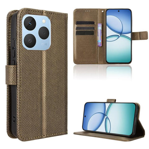 Diamond Texture Leather Phone Case, For Realme P4x 5G, For Realme 15x 5G India / C85 5G, For Realme C85 Pro 4G, For Realme P4 Pro 5G, For Realme P4 5G, For Realme 15T 5G, For Realme C71 4G India / Note 70T 4G, For Realme 15 5G / 15 Pro 5G              ...