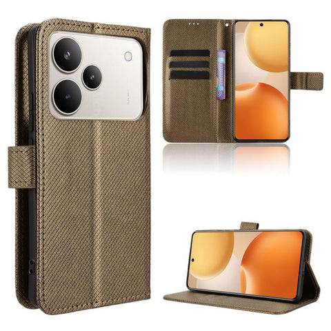 Diamond Texture Leather Phone Case, For Realme P4x 5G, For Realme 15x 5G India / C85 5G, For Realme C85 Pro 4G, For Realme P4 Pro 5G, For Realme P4 5G, For Realme 15T 5G, For Realme C71 4G India / Note 70T 4G, For Realme 15 5G / 15 Pro 5G              ...