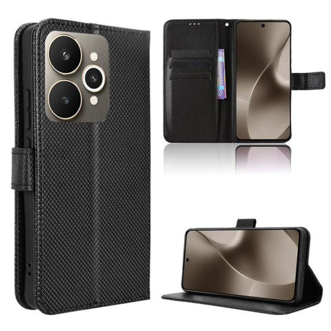 Diamond Texture Leather Phone Case, For Realme P4x 5G, For Realme 15x 5G India / C85 5G, For Realme C85 Pro 4G, For Realme P4 Pro 5G, For Realme P4 5G, For Realme 15T 5G, For Realme C71 4G India / Note 70T 4G, For Realme 15 5G / 15 Pro 5G              ...