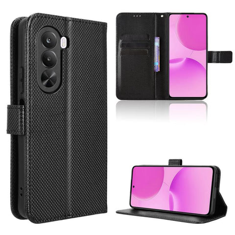 Diamond Texture Leather Phone Case, For Realme P4x 5G, For Realme 15x 5G India / C85 5G, For Realme C85 Pro 4G, For Realme P4 Pro 5G, For Realme P4 5G, For Realme 15T 5G, For Realme C71 4G India / Note 70T 4G, For Realme 15 5G / 15 Pro 5G              ...