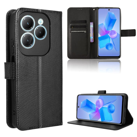 Diamond Texture Leather Phone Case, For Infinix GT 20 Pro 5G, For Infinix Note 40 Pro 4G, For Infinix Note 40 Pro 5G, For Infinix Note 40 4G, For Infinix Hot 40 4G, For Infinix Hot 40i 4G, For Infinix Smart 8, For Infinix Zero 30 4G                    ...