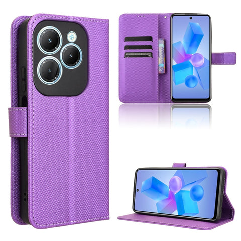 Diamond Texture Leather Phone Case, For Infinix GT 20 Pro 5G, For Infinix Note 40 Pro 4G, For Infinix Note 40 Pro 5G, For Infinix Note 40 4G, For Infinix Hot 40 4G, For Infinix Hot 40i 4G, For Infinix Smart 8, For Infinix Zero 30 4G                    ...