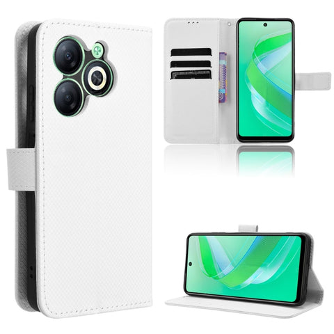 Diamond Texture Leather Phone Case, For Infinix GT 20 Pro 5G, For Infinix Note 40 Pro 4G, For Infinix Note 40 Pro 5G, For Infinix Note 40 4G, For Infinix Hot 40 4G, For Infinix Hot 40i 4G, For Infinix Smart 8, For Infinix Zero 30 4G                    ...
