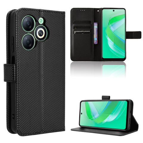 Diamond Texture Leather Phone Case, For Infinix GT 20 Pro 5G, For Infinix Note 40 Pro 4G, For Infinix Note 40 Pro 5G, For Infinix Note 40 4G, For Infinix Hot 40 4G, For Infinix Hot 40i 4G, For Infinix Smart 8, For Infinix Zero 30 4G                    ...