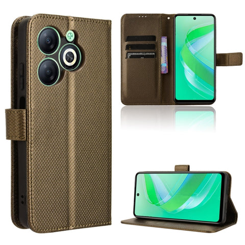 Diamond Texture Leather Phone Case, For Infinix GT 20 Pro 5G, For Infinix Note 40 Pro 4G, For Infinix Note 40 Pro 5G, For Infinix Note 40 4G, For Infinix Hot 40 4G, For Infinix Hot 40i 4G, For Infinix Smart 8, For Infinix Zero 30 4G                    ...