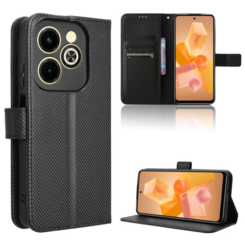 Diamond Texture Leather Phone Case, For Infinix GT 20 Pro 5G, For Infinix Note 40 Pro 4G, For Infinix Note 40 Pro 5G, For Infinix Note 40 4G, For Infinix Hot 40 4G, For Infinix Hot 40i 4G, For Infinix Smart 8, For Infinix Zero 30 4G                    ...