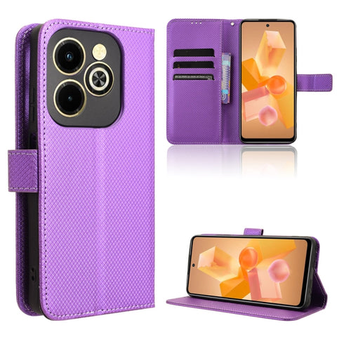 Diamond Texture Leather Phone Case, For Infinix GT 20 Pro 5G, For Infinix Note 40 Pro 4G, For Infinix Note 40 Pro 5G, For Infinix Note 40 4G, For Infinix Hot 40 4G, For Infinix Hot 40i 4G, For Infinix Smart 8, For Infinix Zero 30 4G                    ...