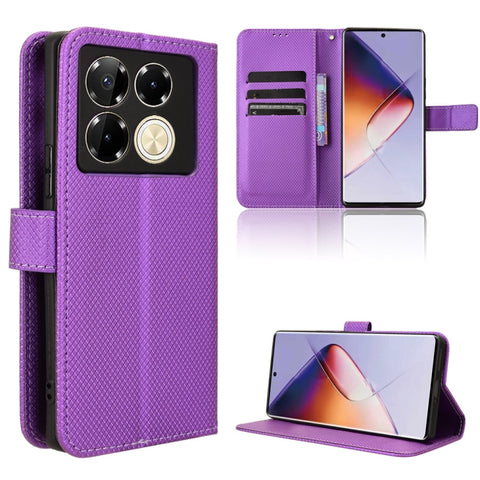 Diamond Texture Leather Phone Case, For Infinix Hot 50 Pro 4G, For Infinix Hot 50i 4G / Smart 9 4G, For Infinix Hot 50 Pro+ 4G, For Infinix Hot 50 4G, For Infinix Hot 50 5G, For Infinix Zero 40 5G, For Infinix Zero 40 4G, For Infinix Note 40X 5G       ...