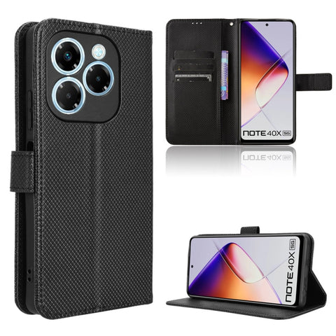 Diamond Texture Leather Phone Case, For Infinix Hot 50 Pro 4G, For Infinix Hot 50i 4G / Smart 9 4G, For Infinix Hot 50 Pro+ 4G, For Infinix Hot 50 4G, For Infinix Hot 50 5G, For Infinix Zero 40 5G, For Infinix Zero 40 4G, For Infinix Note 40X 5G       ...