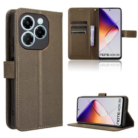 Diamond Texture Leather Phone Case, For Infinix Hot 50 Pro 4G, For Infinix Hot 50i 4G / Smart 9 4G, For Infinix Hot 50 Pro+ 4G, For Infinix Hot 50 4G, For Infinix Hot 50 5G, For Infinix Zero 40 5G, For Infinix Zero 40 4G, For Infinix Note 40X 5G       ...