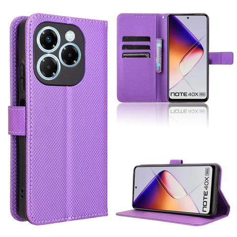 Diamond Texture Leather Phone Case, For Infinix Hot 50 Pro 4G, For Infinix Hot 50i 4G / Smart 9 4G, For Infinix Hot 50 Pro+ 4G, For Infinix Hot 50 4G, For Infinix Hot 50 5G, For Infinix Zero 40 5G, For Infinix Zero 40 4G, For Infinix Note 40X 5G       ...