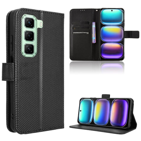 Diamond Texture Leather Phone Case, For Infinix Hot 50 Pro 4G, For Infinix Hot 50i 4G / Smart 9 4G, For Infinix Hot 50 Pro+ 4G, For Infinix Hot 50 4G, For Infinix Hot 50 5G, For Infinix Zero 40 5G, For Infinix Zero 40 4G, For Infinix Note 40X 5G       ...