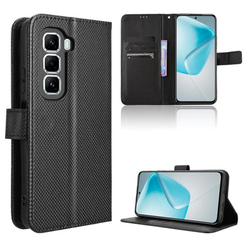 Diamond Texture Leather Phone Case, For Infinix Hot 50 Pro 4G, For Infinix Hot 50i 4G / Smart 9 4G, For Infinix Hot 50 Pro+ 4G, For Infinix Hot 50 4G, For Infinix Hot 50 5G, For Infinix Zero 40 5G, For Infinix Zero 40 4G, For Infinix Note 40X 5G       ...