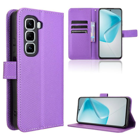 Diamond Texture Leather Phone Case, For Infinix Hot 50 Pro 4G, For Infinix Hot 50i 4G / Smart 9 4G, For Infinix Hot 50 Pro+ 4G, For Infinix Hot 50 4G, For Infinix Hot 50 5G, For Infinix Zero 40 5G, For Infinix Zero 40 4G, For Infinix Note 40X 5G       ...