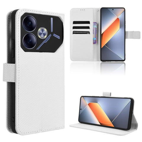 Diamond Texture Leather Phone Case, For Tecno Spark 30 4G, For Tecno Spark Go 1 / Pop 9 / Spark Go 2025, For Tecno Spark 30C 4G, For Tecno Spark 20 Pro 5G, For Tecno Camon 30 Premier 5G, For Tecno Pova 6 Neo 4G, For Tecno Pova 6 4G                     ...