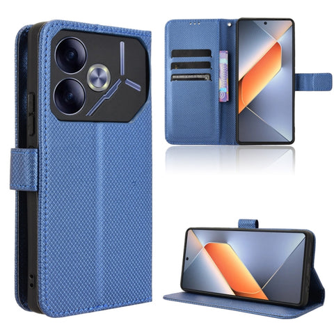 Diamond Texture Leather Phone Case, For Tecno Spark 30 4G, For Tecno Spark Go 1 / Pop 9 / Spark Go 2025, For Tecno Spark 30C 4G, For Tecno Spark 20 Pro 5G, For Tecno Camon 30 Premier 5G, For Tecno Pova 6 Neo 4G, For Tecno Pova 6 4G                     ...