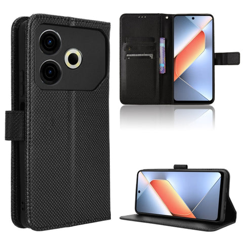 Diamond Texture Leather Phone Case, For Tecno Spark 30 4G, For Tecno Spark Go 1 / Pop 9 / Spark Go 2025, For Tecno Spark 30C 4G, For Tecno Spark 20 Pro 5G, For Tecno Camon 30 Premier 5G, For Tecno Pova 6 Neo 4G, For Tecno Pova 6 4G                     ...