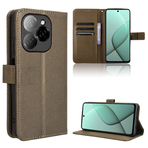 Diamond Texture Leather Phone Case, For Tecno Spark 30 4G, For Tecno Spark Go 1 / Pop 9 / Spark Go 2025, For Tecno Spark 30C 4G, For Tecno Spark 20 Pro 5G, For Tecno Camon 30 Premier 5G, For Tecno Pova 6 Neo 4G, For Tecno Pova 6 4G                     ...