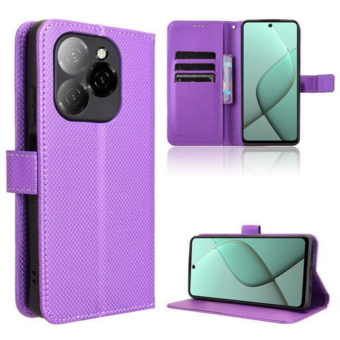 Diamond Texture Leather Phone Case, For Tecno Spark 30 4G, For Tecno Spark Go 1 / Pop 9 / Spark Go 2025, For Tecno Spark 30C 4G, For Tecno Spark 20 Pro 5G, For Tecno Camon 30 Premier 5G, For Tecno Pova 6 Neo 4G, For Tecno Pova 6 4G                     ...