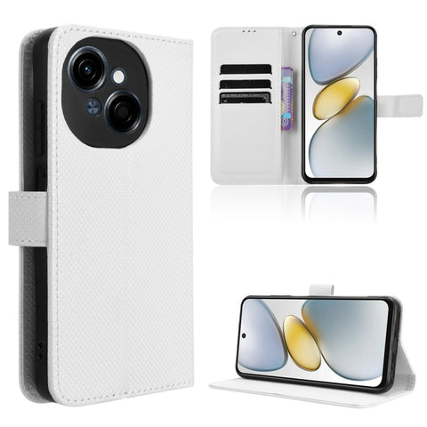 Diamond Texture Leather Phone Case, For Tecno Spark 30 4G, For Tecno Spark Go 1 / Pop 9 / Spark Go 2025, For Tecno Spark 30C 4G, For Tecno Spark 20 Pro 5G, For Tecno Camon 30 Premier 5G, For Tecno Pova 6 Neo 4G, For Tecno Pova 6 4G                     ...