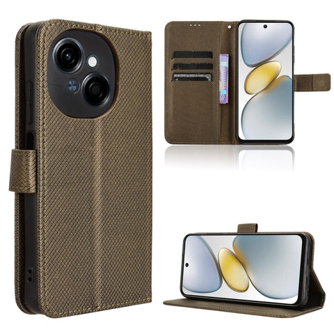 Diamond Texture Leather Phone Case, For Tecno Spark 30 4G, For Tecno Spark Go 1 / Pop 9 / Spark Go 2025, For Tecno Spark 30C 4G, For Tecno Spark 20 Pro 5G, For Tecno Camon 30 Premier 5G, For Tecno Pova 6 Neo 4G, For Tecno Pova 6 4G                     ...
