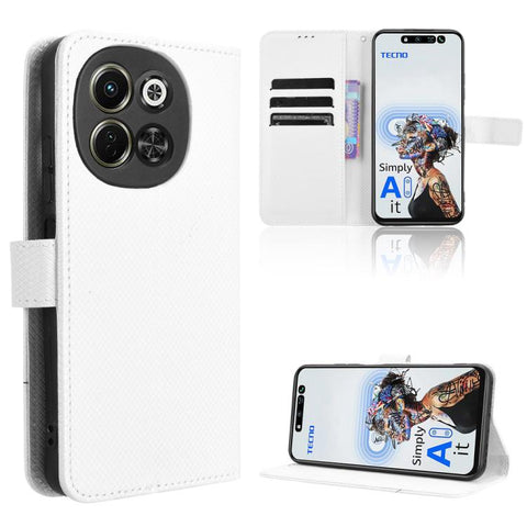 Diamond Texture Leather Phone Case, For Tecno Pova 7 4G, For Tecno Spark Go 2 4G, For Tecno Pova Curve 5G, For Tecno Camon 40 Pro 4G / 5G, For Tecno Camon 40 Premier 5G, For Tecno Camon 40 4G, For Tecno Camon 30S 4G / 30S Pro 4G                        ...