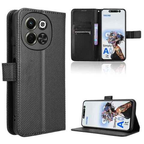 Diamond Texture Leather Phone Case, For Tecno Pova 7 4G, For Tecno Spark Go 2 4G, For Tecno Pova Curve 5G, For Tecno Camon 40 Pro 4G / 5G, For Tecno Camon 40 Premier 5G, For Tecno Camon 40 4G, For Tecno Camon 30S 4G / 30S Pro 4G                        ...