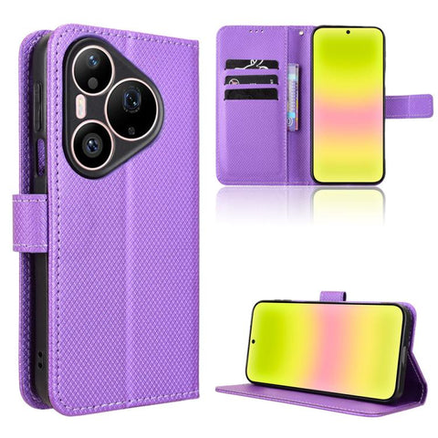 Diamond Texture Leather Phone Case, For Huawei nova 16s / 16 5G, For Huawei nova 16s Pro / 16 Ultra / 16 Pro, For Huawei nova Y74 4G / Enjoy 90 Plus 5G, For Huawei nova 16z 5G, For Huawei Enjoy 90 Pro Max 5G / nova 15 Max, For Huawei Pura 90 Pro Max 5G...
