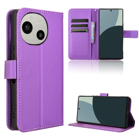 Diamond Texture Leather Phone Case, For Sharp Aquos R9, For Sharp Aquos Sense8, For Sharp Aquos R8 Pro / Leica Leitz Phone 3, For Sharp Aquos R8, For Sharp Mamorino6