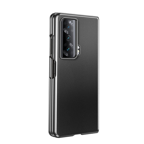 Electroplating Plain Leather Folding Phone Case, For Honor Magic V, For Honor Magic Vs