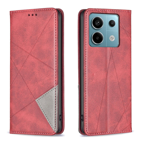 Rhombus Texture Magnetic Leather Phone Case, For Xiaomi Redmi Note 13 Pro+ 5G, For Xiaomi Redmi Note 13 Pro 5G, For Xiaomi 13T / 13T Pro / Redmi K60 Ultra, For Xiaomi Redmi K70 / K70 Pro, For Xiaomi Redmi 12 4G, For Xiaomi Poco F5 5G / Redmi Note 12 Tu...